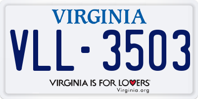 VA license plate VLL3503