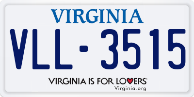 VA license plate VLL3515