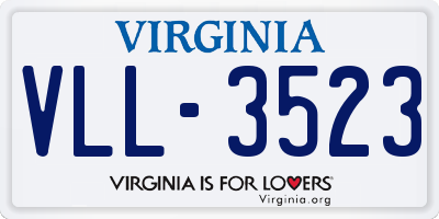 VA license plate VLL3523