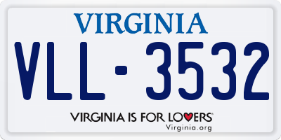 VA license plate VLL3532