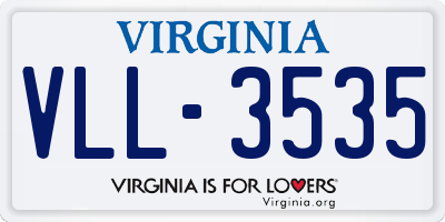 VA license plate VLL3535