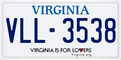 VA license plate VLL3538