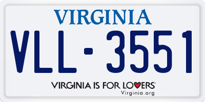 VA license plate VLL3551