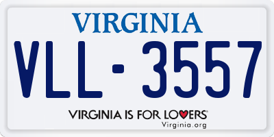 VA license plate VLL3557