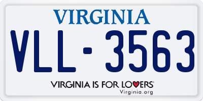 VA license plate VLL3563