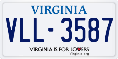 VA license plate VLL3587