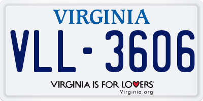 VA license plate VLL3606