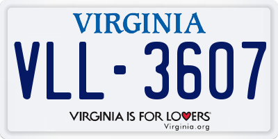 VA license plate VLL3607