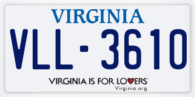 VA license plate VLL3610