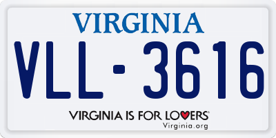 VA license plate VLL3616