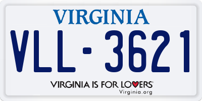 VA license plate VLL3621