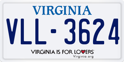 VA license plate VLL3624