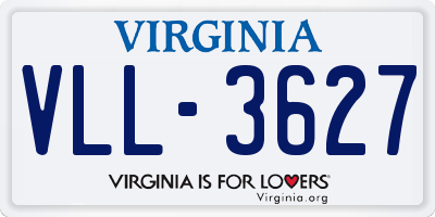 VA license plate VLL3627