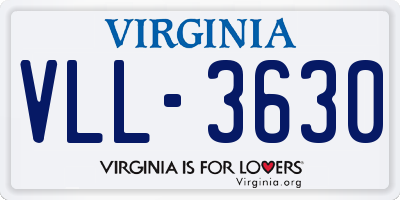 VA license plate VLL3630