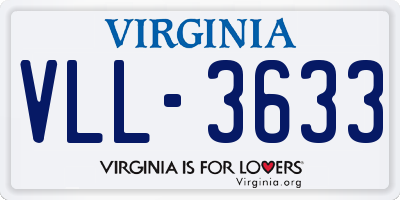 VA license plate VLL3633