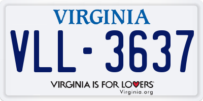 VA license plate VLL3637