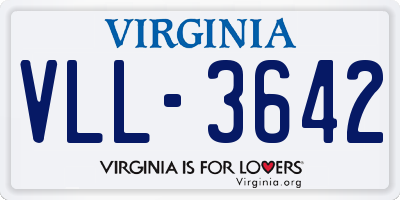 VA license plate VLL3642