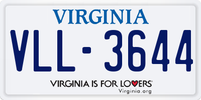 VA license plate VLL3644