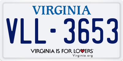 VA license plate VLL3653