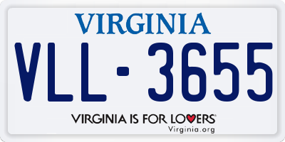 VA license plate VLL3655