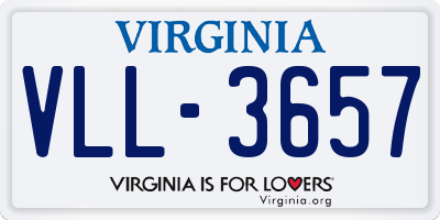 VA license plate VLL3657