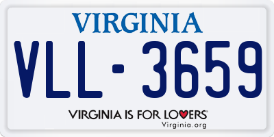 VA license plate VLL3659