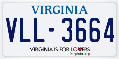 VA license plate VLL3664