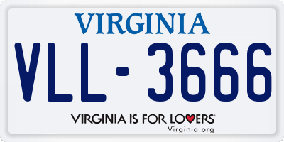 VA license plate VLL3666