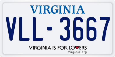 VA license plate VLL3667