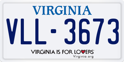 VA license plate VLL3673