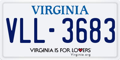 VA license plate VLL3683