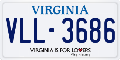 VA license plate VLL3686