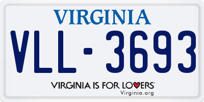 VA license plate VLL3693