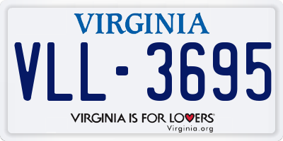 VA license plate VLL3695