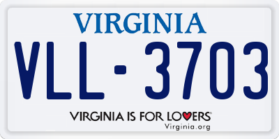 VA license plate VLL3703