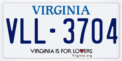 VA license plate VLL3704