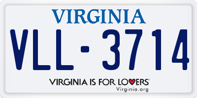 VA license plate VLL3714