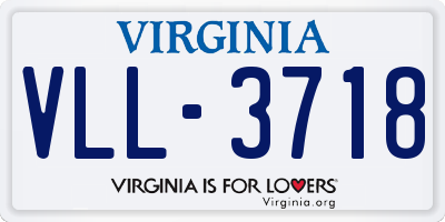 VA license plate VLL3718