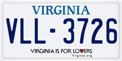 VA license plate VLL3726