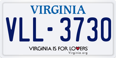 VA license plate VLL3730