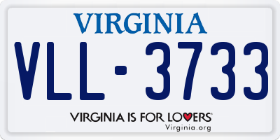 VA license plate VLL3733