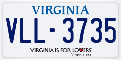 VA license plate VLL3735