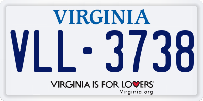 VA license plate VLL3738