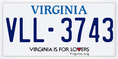 VA license plate VLL3743