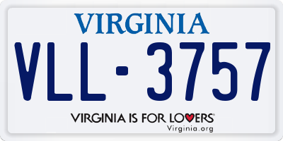 VA license plate VLL3757