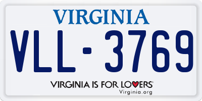 VA license plate VLL3769