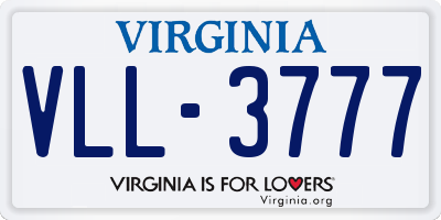 VA license plate VLL3777