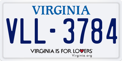 VA license plate VLL3784