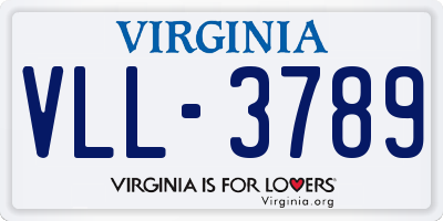 VA license plate VLL3789