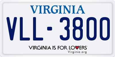 VA license plate VLL3800